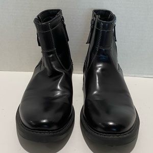Unlisted Kenneth Cole Mens Black Dual Zip Combat Boots Sz 8M